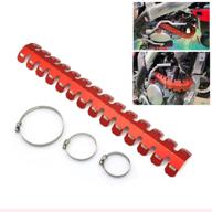 motorcycle exhaust heat shield cover muffler pipe guard leg anti hot universal protector for cfr250r cfr450r cfr450x cfr250x xr250 cr125 cr250 all dirt bike off road motorbike 610mm - red logo