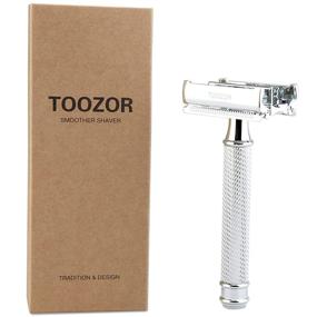 img 4 attached to 🦋 Silver Handle Butterfly Open Double Edge Safety Razor for Men's Shaving