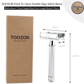 img 3 attached to 🦋 Silver Handle Butterfly Open Double Edge Safety Razor for Men's Shaving