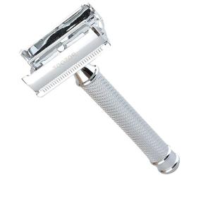 img 2 attached to 🦋 Silver Handle Butterfly Open Double Edge Safety Razor for Men's Shaving