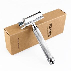 img 1 attached to 🦋 Silver Handle Butterfly Open Double Edge Safety Razor for Men's Shaving