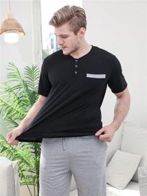 img 2 attached to YIMANIE Cotton Loungewear Sleepwear - 👕 Comfortable Men's Pajamas for Sleep & Lounge