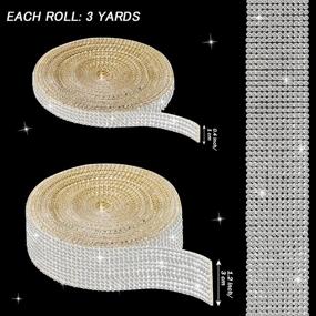 img 3 attached to 💎 Sparkling 2-Piece Crystal Adhesive Diamond Ribbon: Bling Rhinestone Ribbon Roll for Weddings, Parties, and DIY Crafts