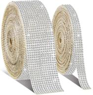 💎 sparkling 2-piece crystal adhesive diamond ribbon: bling rhinestone ribbon roll for weddings, parties, and diy crafts logo