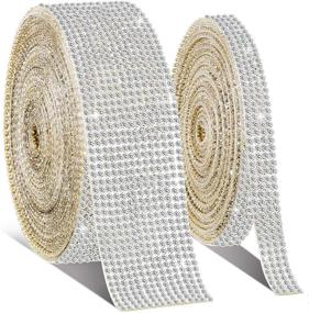 img 4 attached to 💎 Sparkling 2-Piece Crystal Adhesive Diamond Ribbon: Bling Rhinestone Ribbon Roll for Weddings, Parties, and DIY Crafts