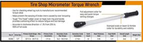 img 3 attached to 🔧 ГАЙКОВЁРТ GEARWRENCH 1/2" с микрометром для автомастерских, момент затяжки 30-250 фунтов-футов - 85088, черный: точность и мощность для профессионалов по шинам