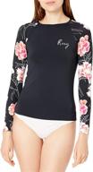 👗 stylish and protective: roxy women's long sleeve rashguard for fashionable sun protection logo