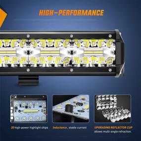 img 1 attached to 🚛 Nilight 20-дюймовая тройная сверхмощная 420 Вт светодиодная панель Light Bar с прожектором для наводнения: Надежное внедорожное освещение для грузовиков и лодок с 4 шт. 4-дюймовых 60-ваттных светодиодных панелей - Гарантия на 2 года включена