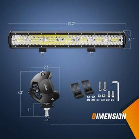 img 3 attached to 🚛 Nilight 20 Inch 420W Triple Row Flood Spot Combo LED Light Bar: Durable Off-Road Lighting for Trucks & Boats with 4PCS 4Inch 60W LED Pods - 2 Year Warranty Included