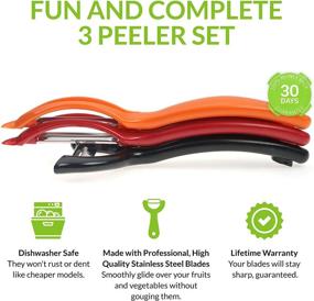 img 3 attached to Spring Chef 3-Piece Vegetable Peeler Set: Must-Have Stainless Steel Kitchen Tools for Fruits and Vegetables