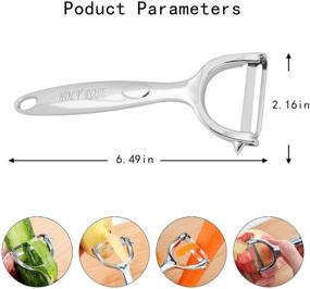 img 3 attached to Potato Peeler Holy Rose - Premium Stainless Steel Y Shape Swivel Peelers for Kitchen, Vegetables, Carrot, Fruit