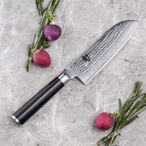 img 2 attached to Shun Classic 5.5-Inch Santoku Knife: Japanese Handcrafted Kitchen Knife, Small to Medium Sized, Silver - Best Quality & Durability