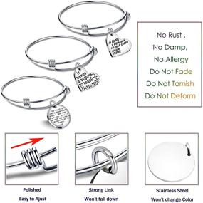 img 3 attached to 🍎 Lauhonmin 3PCS Teacher Gifts Expandable Bangle Bracelets Set - Inspiring Little Minds with a Big Heart