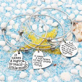 img 1 attached to 🍎 Lauhonmin 3PCS Teacher Gifts Expandable Bangle Bracelets Set - Inspiring Little Minds with a Big Heart