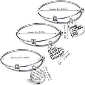 img 2 attached to 🍎 Lauhonmin 3PCS Teacher Gifts Expandable Bangle Bracelets Set - Inspiring Little Minds with a Big Heart