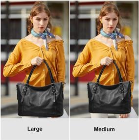 img 3 attached to 👜 S ZONE Vintage Shoulder Medium Brown Women's Handbags & Wallets: Upgraded Top-Handle Bag Set for a Classic Style