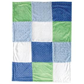 img 1 attached to 🧸 Hudson Baby Multi-Fabric Panel Plush Blanket - Unisex, Blue - One Size