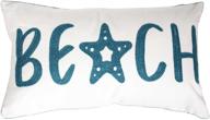 🏖️ decopow nautical beach throw pillow covers - embroidered decorative canvas pillow cover for beach style décor, 12 x 20 inches (beach 1220) логотип