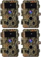 📸 set of 4 stealth camo game trail cameras - 24mp pictures, 1296p videos, 120° wide angle, 90ft night vision, motion activated 0.1s trigger speed, ip66 waterproof - perfect for outdoor deer & wildlife hunting logo