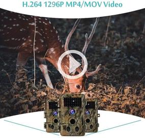 img 3 attached to 📸 Set of 4 Stealth Camo Game Trail Cameras - 24MP Pictures, 1296P Videos, 120° Wide Angle, 90Ft Night Vision, Motion Activated 0.1s Trigger Speed, IP66 Waterproof - Perfect for Outdoor Deer & Wildlife Hunting