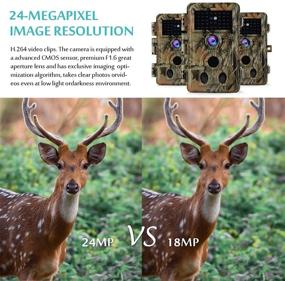 img 2 attached to 📸 Set of 4 Stealth Camo Game Trail Cameras - 24MP Pictures, 1296P Videos, 120° Wide Angle, 90Ft Night Vision, Motion Activated 0.1s Trigger Speed, IP66 Waterproof - Perfect for Outdoor Deer & Wildlife Hunting