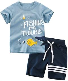 img 4 attached to Pajamas Cotton Toddler Clothes T Shirt Boys' Clothing and Clothing Sets