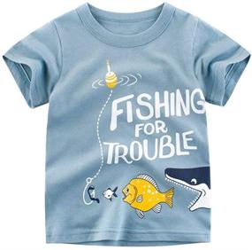 img 3 attached to Pajamas Cotton Toddler Clothes T Shirt Boys' Clothing and Clothing Sets