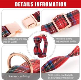 img 2 attached to 🐶 Cute Dog Collar | Soft Cotton Collar with Bow Tie | Plaid Design, Metal Quick-Release Buckle | Adjustable for Small, Medium & Large Dogs