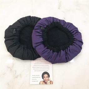 img 1 attached to 🔥 Candeer Thermal Heat Cap for Deep Conditioning - 100% Natural Flaxseed Treatment Cap, Microwavable Steaming Cap for Hair Styling and Treatment. Includes 10 Disposables Shower Caps, Black.