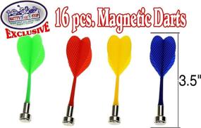 img 2 attached to 🎯 Matty's Toy Stop Magnetic Replacement Darts Set - Deluxe 16 Piece with Plastic Wings in Red, Blue, Green & Yellow - Exclusive