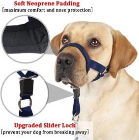 img 1 attached to 🐶 Barkless Dog Head Collar: Padded, Adjustable No-Pull Halter with Training Guide - Stop Pulling and Choking on Walks