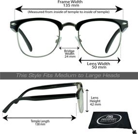 img 3 attached to 👓 Vintage Classic Semi Rimless proSPORT Reading Glasses Combo for Men and Women - 2 Pairs