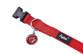 img 3 attached to 🐶 PUPTECK Basic Nylon Dog Collar: Fashionable Designer Adjustable Collars with ID Tag for Stylish Puppies and Pets