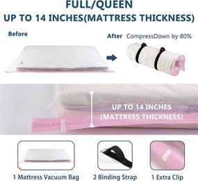 img 3 attached to 🛏️ Maximize Space and Protect Your Queen Memory Foam/Latex Mattress with 80% Compress Vacuum Seal Bag: Ideal for Storage, Moving, and Shipping