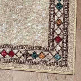 img 2 attached to Поднимите уровень своего декора дома с помощью ковров Antep Rugs Alfombras Modern Bordered 2x7 безопасных для пола внутри помещения (бежевый, 2' x 7')