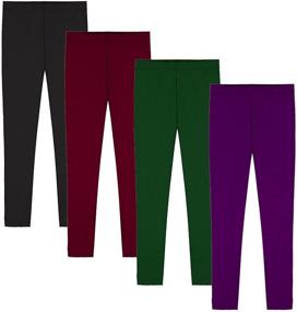 img 4 attached to FOMANN Girls Winter Leggings 4 Pack - Comfy and Cozy Stretchy Leggings for Kids with Soft Baby Warmth