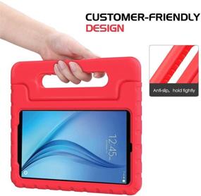 img 3 attached to 🔴 BMOUO Kids Case for Samsung Galaxy Tab E 8.0 inch - EVA Shockproof Cover with Handle Stand for Samsung Galaxy TabE 8-inch Tablet - Red