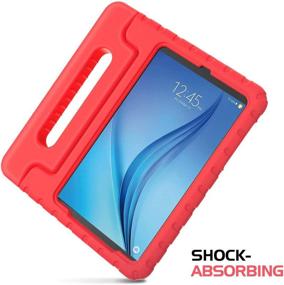 img 1 attached to 🔴 BMOUO Kids Case for Samsung Galaxy Tab E 8.0 inch - EVA Shockproof Cover with Handle Stand for Samsung Galaxy TabE 8-inch Tablet - Red