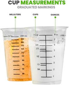 img 3 attached to 🥣 Resin Measuring Cups - Pack of 20 8oz Clear Plastic Measuring Cup for Epoxy Resin, Stain, Paint Mixing - Half Pint, Reusable Multipurpose Mixing Cups for Cooking, Baking and more