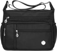 💦 waterproof black women's shoulder crossbody messenger bag for handbags & wallets logo