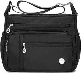 img 4 attached to 💦 Waterproof Black Women's Shoulder Crossbody Messenger Bag for Handbags & Wallets