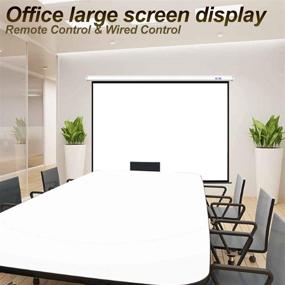 img 3 attached to 🎥 Ultimate 100 Inch Motorized Projector Screen: Remote Control, Wrinkle-Free, 3D/HD, Perfect for Home Theater, Office, and Classroom in Hanging/Wall/Ceiling Mount