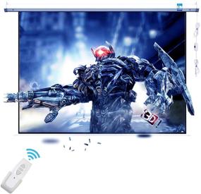 img 4 attached to 🎥 Ultimate 100 Inch Motorized Projector Screen: Remote Control, Wrinkle-Free, 3D/HD, Perfect for Home Theater, Office, and Classroom in Hanging/Wall/Ceiling Mount