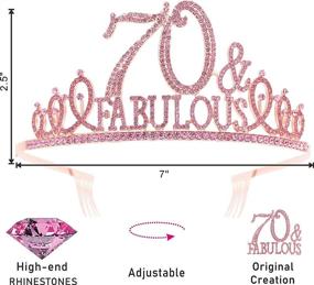 img 3 attached to 👑 70th Birthday Gifts for Women: Pink Tiara, Sash & Decorations