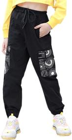 img 4 attached to SANGTREE Girls & Women's Cargo Jogger Pants - 3 Years to Women's 2XL: Ultimate Comfort and Style