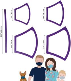 img 1 attached to 🎭 HLZC 4-Piece Reusable Face Mask Templates Kit: Sewing Ruler Pattern with Silicone Pushing Tool