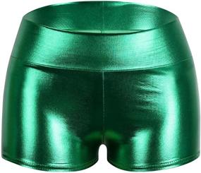 img 1 attached to ✨ Sparkle and Shine: PrettyGuide Women's High Waist Metallic Shorts for Rave, Disco, and Dance Excitement