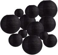 famolay black paper lanterns: 12 assorted sizes for home decor, parties & weddings логотип