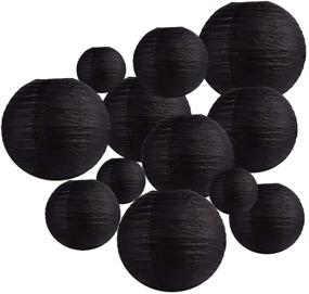 img 4 attached to Famolay Black Paper Lanterns: 12 Assorted Sizes for Home Decor, Parties & Weddings