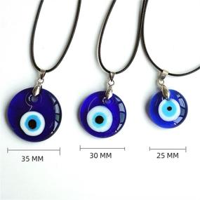 img 1 attached to 🧿 Turkish Evil Eye Necklace with Blue Glass Pendant, Hamsa Hand Leather Rope Chain Necklace - Lucky Protection Jewelry for Women, Men, Girls